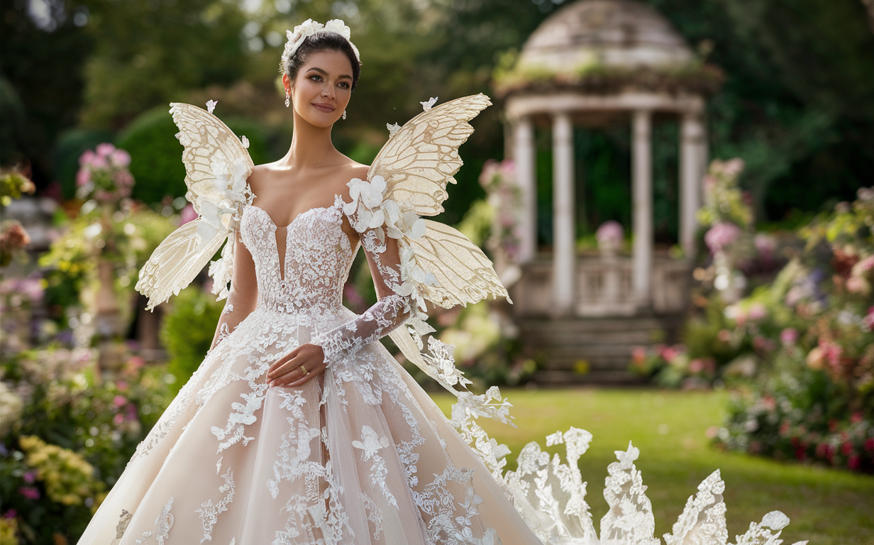 Exploring the butterfly dress that adds charm to your special day.