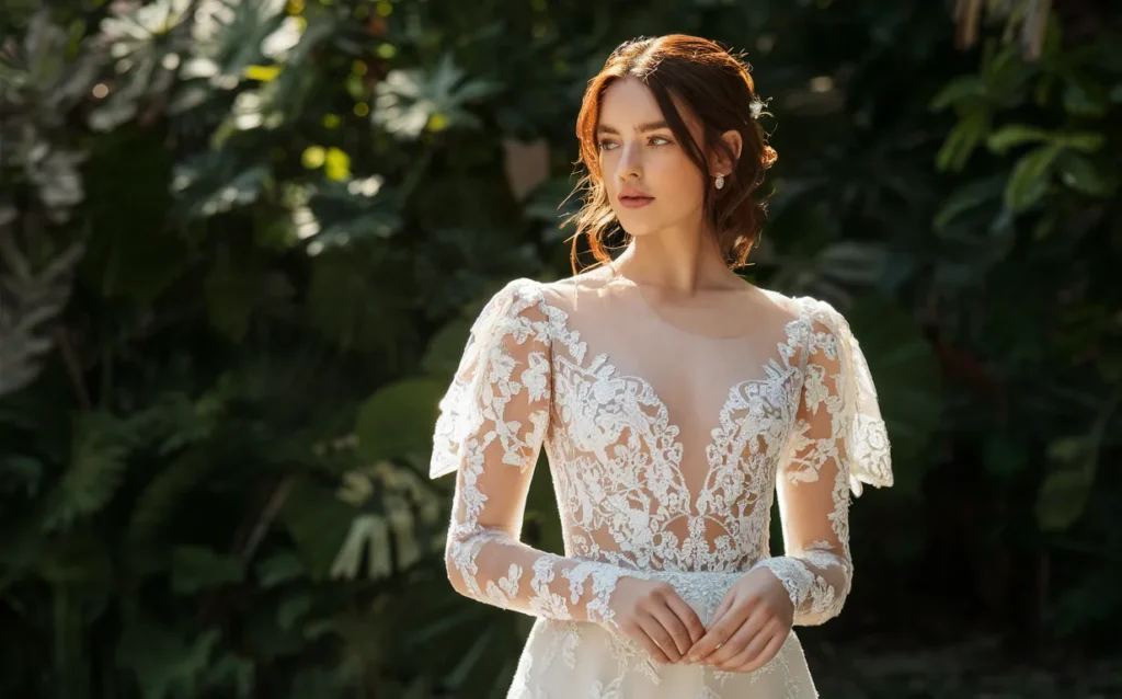 Butterfly Sleeve of in butterfly wedding Dress